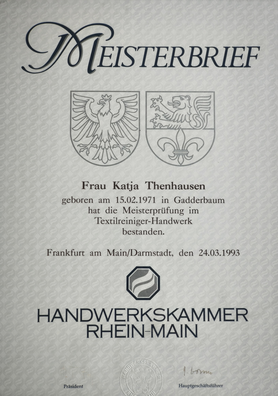 Handwerkstradition bei der Textilreinigung Bielefeld-Brackwede